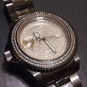 NIB INVICTA 4460 Reserve Diver with Diamonds in GunMetal Steel on Bracelet